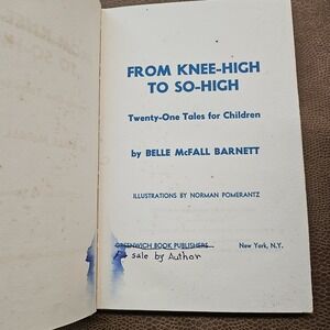 From Knee-High to So-High by Belle McFall Barnett 1959 1st Ed Signed RARE‎